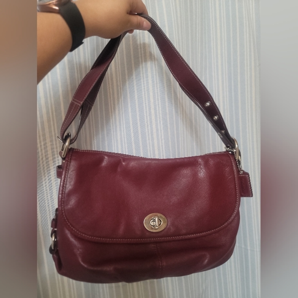 SOLD FB MKTPLC Deep Red/Burgundy Leather Coach